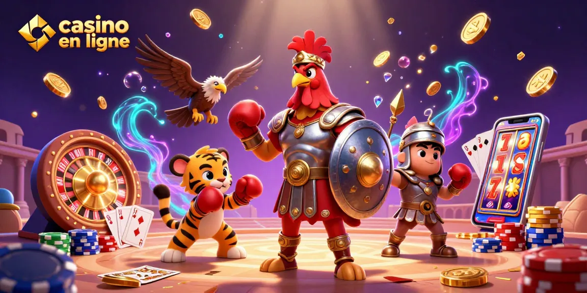 Casino en ligne : découvrez la scène animée d'un guerrier en armure de centurion avec des éléments de jeux captivants.