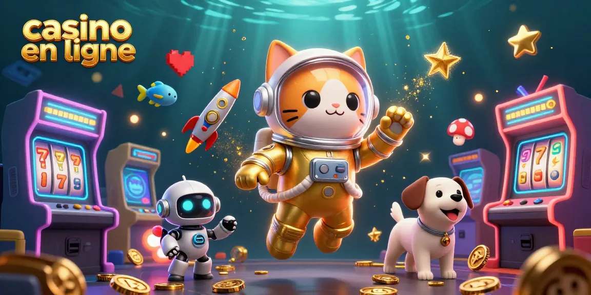 Jouez dans un casino en ligne captivant avec un chat astronaute et un chien robot.