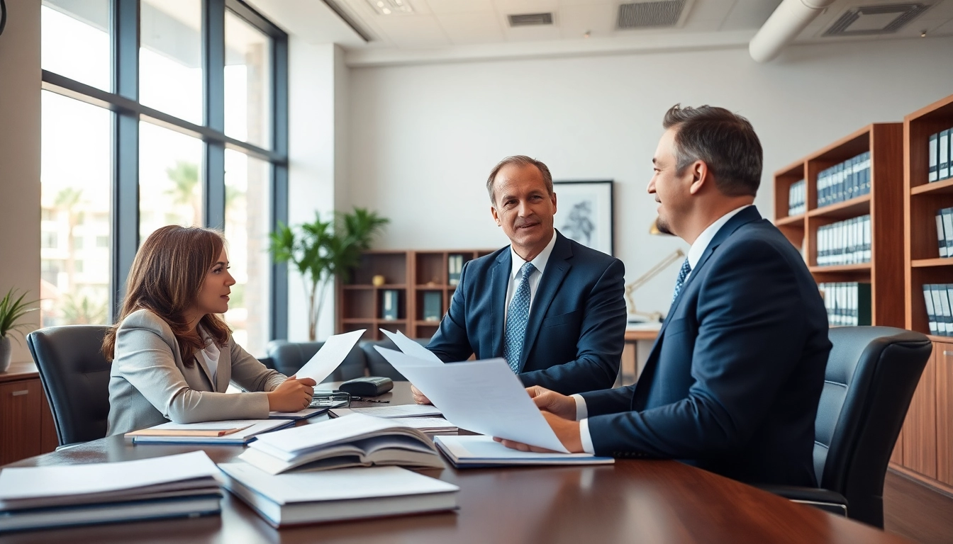 Clearwater truck accident attorney consulting with clients in a professional setting.