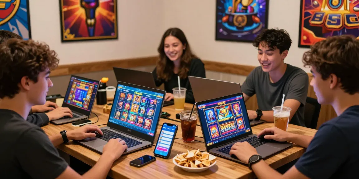 Exciting group enjoying slot88 gaming experience on multiple devices in a cozy environment.