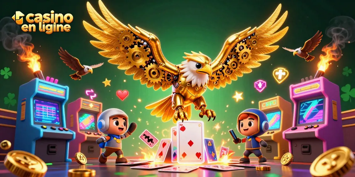 Des cartes holographiques en cascade, une illustration dynamique sur le thème du casino en ligne.