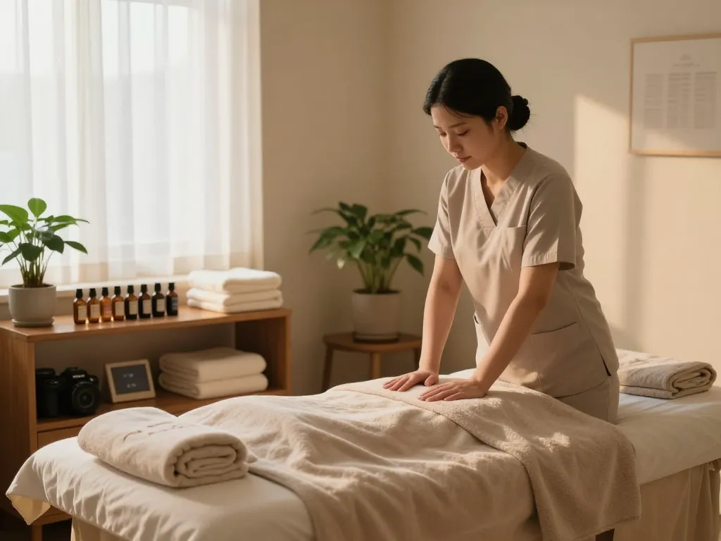 Inviting 인계동마사지 center featuring cozy setup and calming elements.