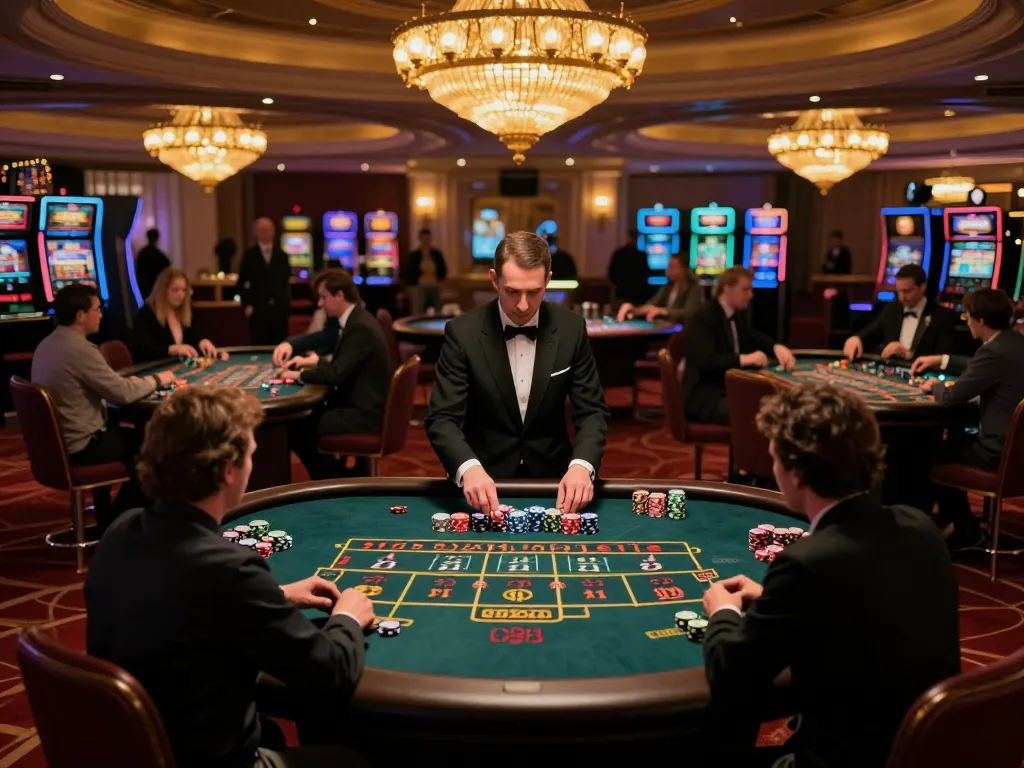 Experience the excitement of giường bệnh nhân in a vibrant casino roulette game with active players and illuminated tables.