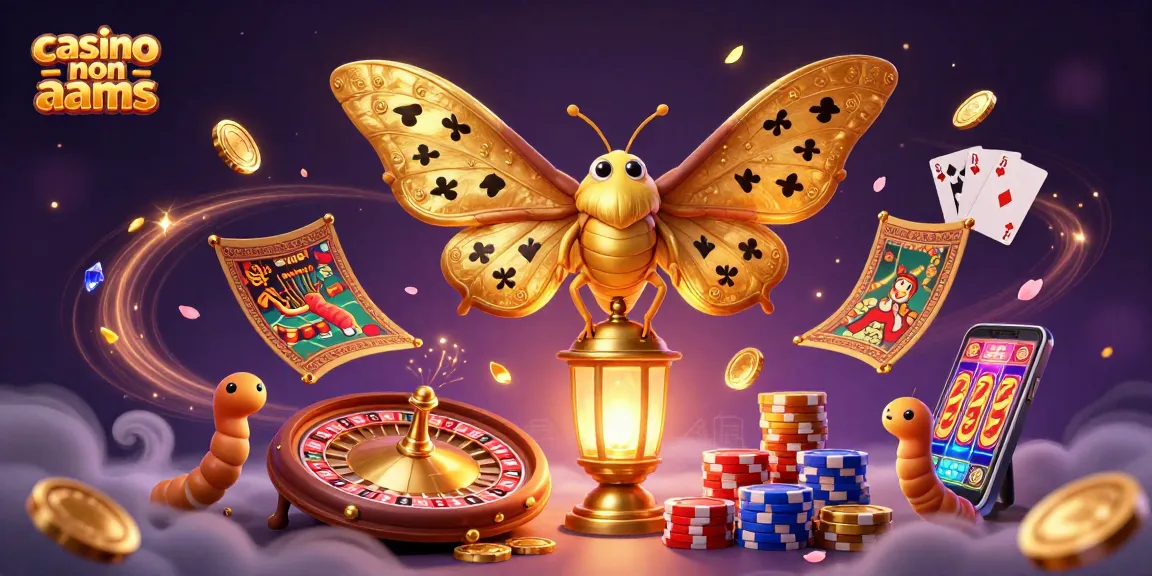 Vivi il brivido del gioco nei casino non AAMS, con slot machine e carte che si animano in un'illustrazione 3D ricca di dettagli.