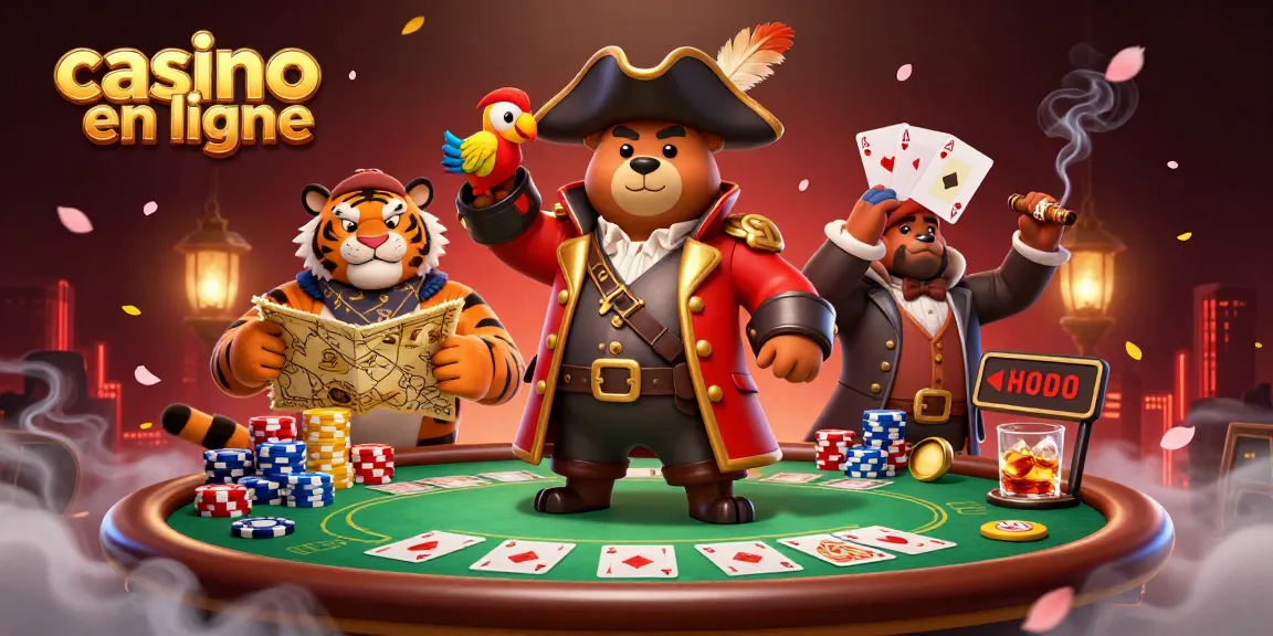 Profitez de l'excitation des jeux au casino en ligne avec une scène animée de personnages emblématiques.