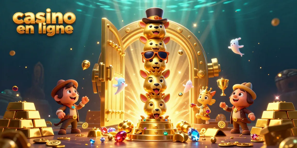 Profitez de l'excitation d'un casino en ligne avec un totem doré entouré de richesses scintillantes.