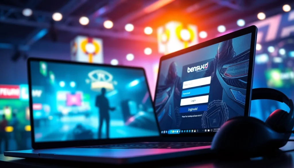 Masuk ke platform bensu4d login dengan tampilan modern di laptop.