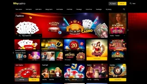 Experience the dynamic online casino interface at https://whycazino.com with vibrant gaming options and user-friendly design.