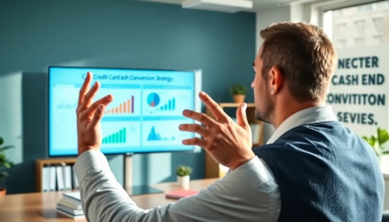 신용카드 현금화 전략을 설명하는 금융 상담사의 전문적인 모습