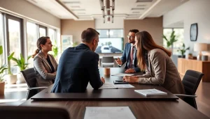 Client-focused meeting showcasing wealth management San Antonio strategies in a bright, modern office.