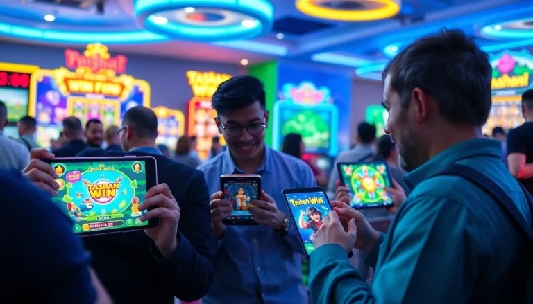 Players actively engaging with tashangame on their devices, showcasing the fun and excitement of the platform.