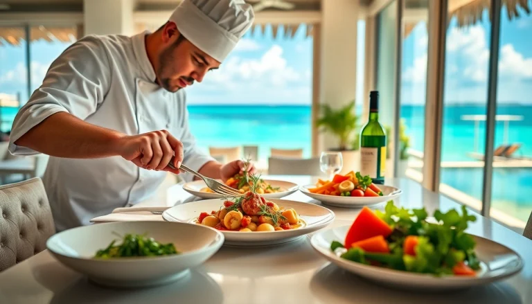 Experience exquisite gourmet cuisine with a Private chef St Martin at a luxurious villa setting.
