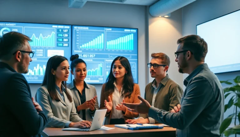 Boost your business with professional seo services showcased in a vibrant office environment.