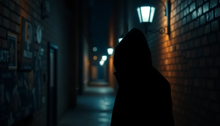 Suspenseful scene depicting a thriller book atmosphere with an enigmatic figure.