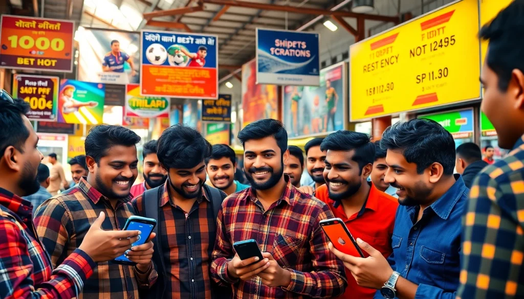 Engaging scene depicting best sports betting sites in India with diverse bettors strategizing.