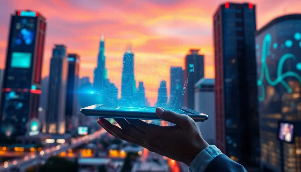 Engage with technology at https://www.trilgameshproject.com featuring a holographic interface.