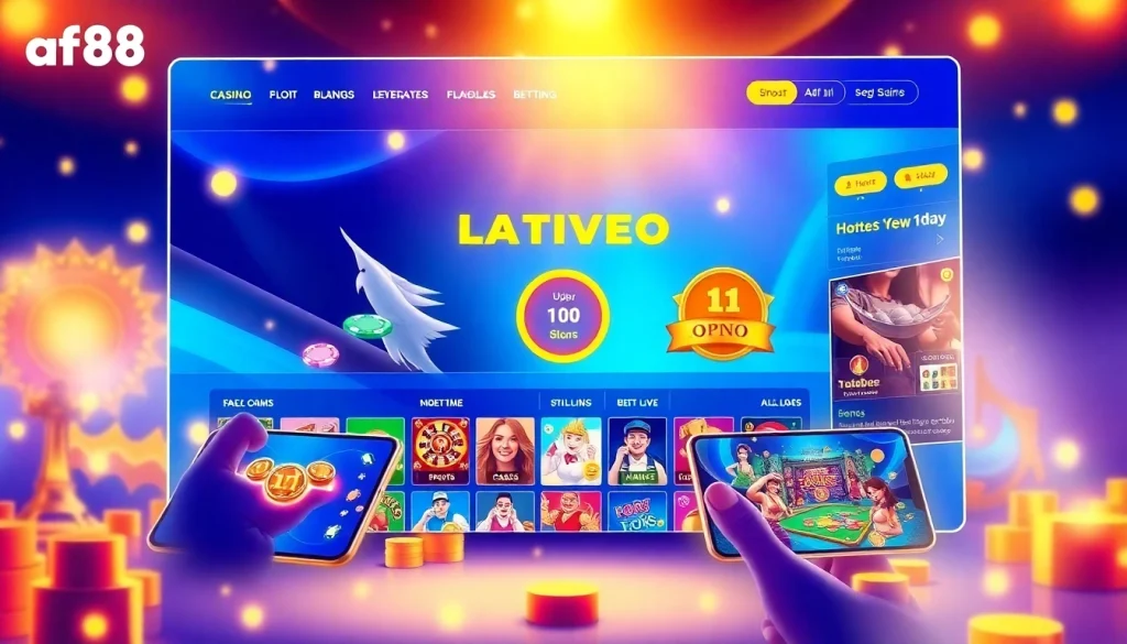 Interactive online gambling platform showcasing af88.com’s diverse gaming options and user-friendly design.
