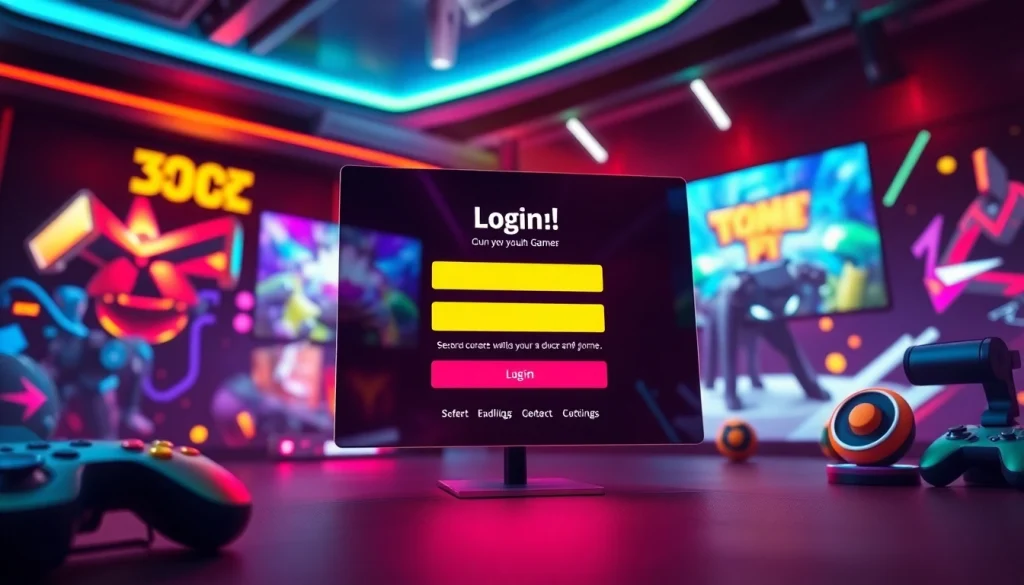 Login screen for hakim4d login game yang menarik, penuh warna dan interaktif.