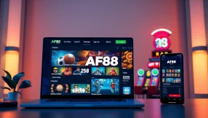 Engaging online betting interface featuring af88.com logo and games.