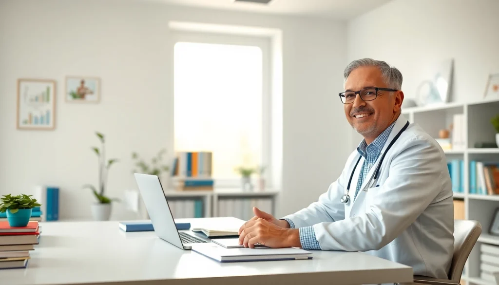Health expert providing personalized advice in a tranquil office environment.