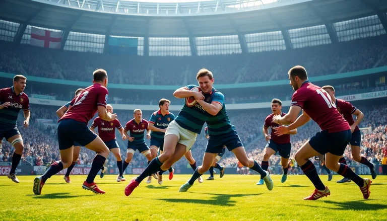 Harlequins rugby players in action during a match, showcasing athleticism at https://diknews.co.uk/harlequins/.