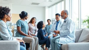 Illustrating the importance of Health through a doctor-patient interaction in a modern clinic.