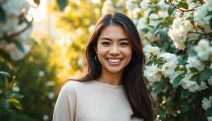 Ritratto Fotografico di una persona sorridente immersa nella natura.