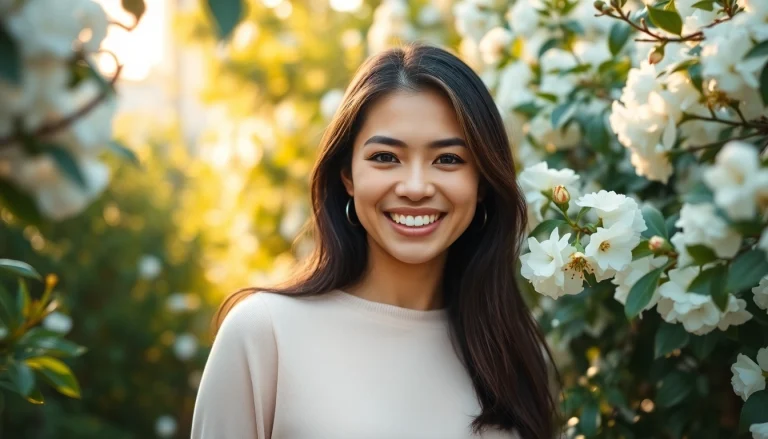 Ritratto Fotografico di una persona sorridente immersa nella natura.