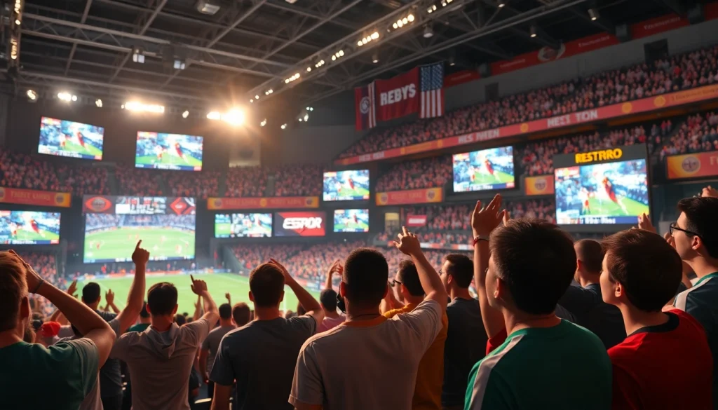 스포츠중계 라이브 중계를 즐기는 다양한 팬들의 활기찬 순간