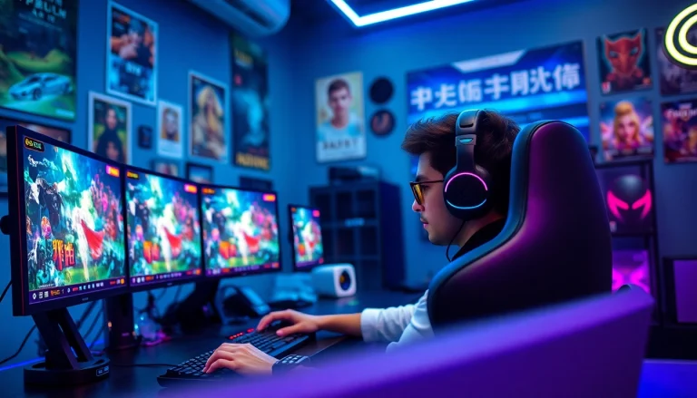 Masuk ke bolahiu login game dengan gamer bersemangat di ruang permainan yang modern.