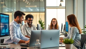 Managed IT Services Tampa team collaborating in a modern office environment with advanced technology.