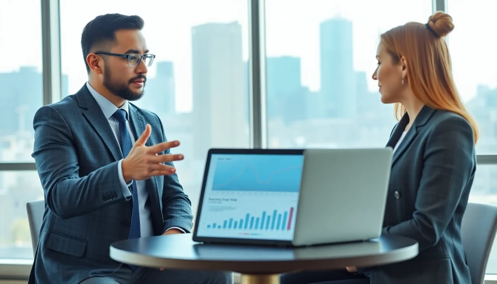 카드 한도 현금화에 대한 상담을 받는 고객과 전문가의 상호작용을 보여주는 장면