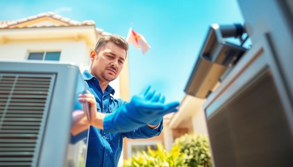 Technician performing AC repair in Phoenix AZ, showcasing expert service and a clean environment.