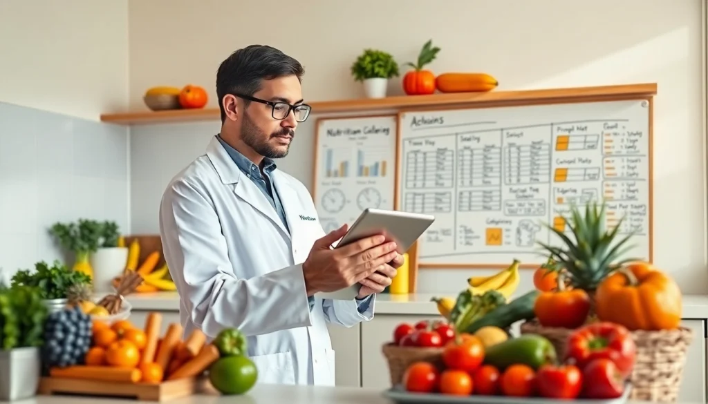 Calculate daily calorie needs with an effective calorie calculator tool in a modern kitchen.