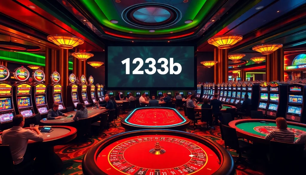 Experience the thrill of gambling at 123b with vibrant tables and exciting slot machines.
