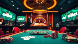 Experience thrilling casino action at sinbet.ink with poker tables and roulette wheels.