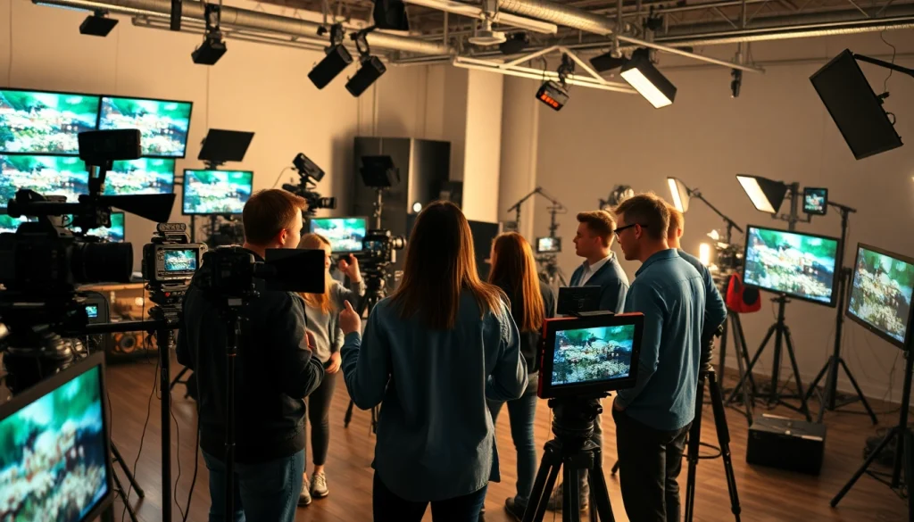 Video Production Company Phoenix team collaboratively creating high-quality content in a professional studio.