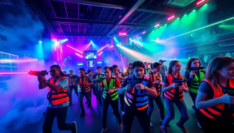 Action-packed scene from https://coventryhub.co.uk/laser-quest-coventry/ showcasing colorful players engaged in laser tag in a vibrant facility.