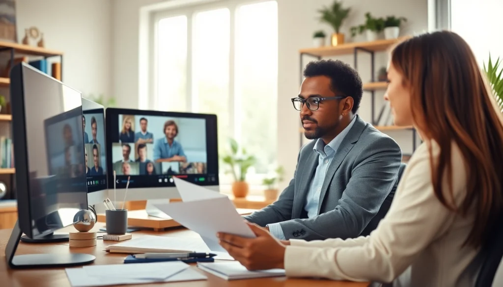 Reviewing Property Insurance Claims with a professional consultant in a bright office.