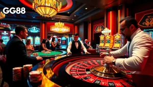 Experience the excitement of Trang chủ GG88 with vibrant casino games, roulette, and engaging players.