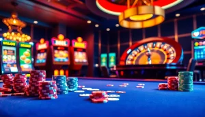 Engaging scene showcasing the top 10 nhà cái uy tín with vibrant casino elements.