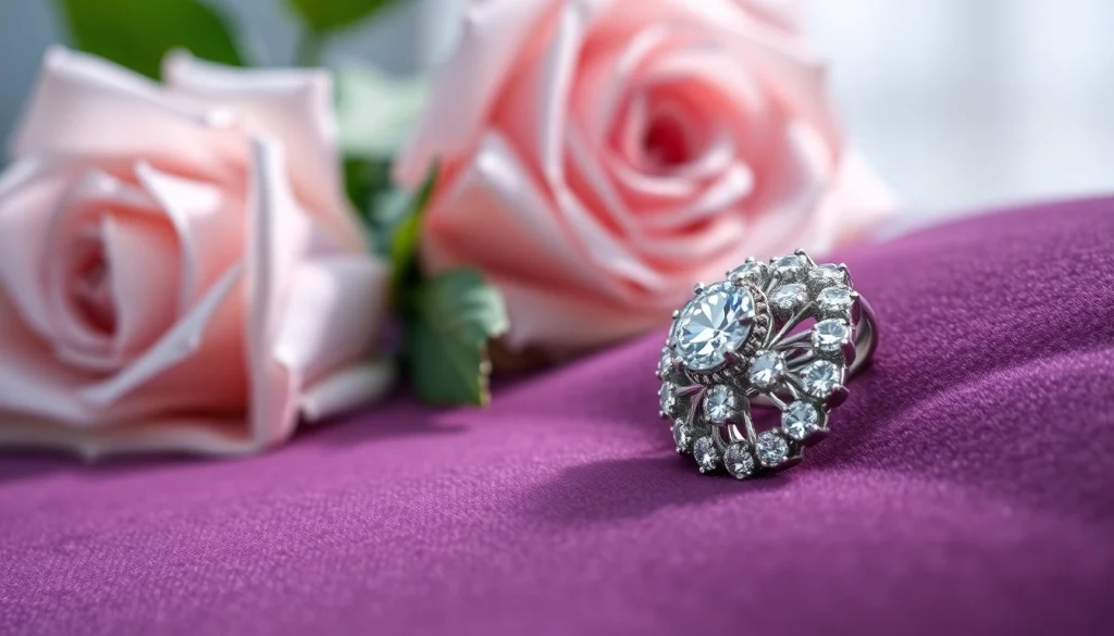 Showcasing a stunning platinum ring with intricate designs and diamonds.