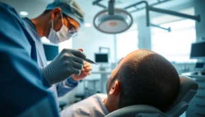 Hair transplant uk procedure showcasing a professional surgeon performing a transplant.