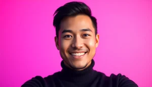 Stunning whatsapp profile photo with vibrant gradient background