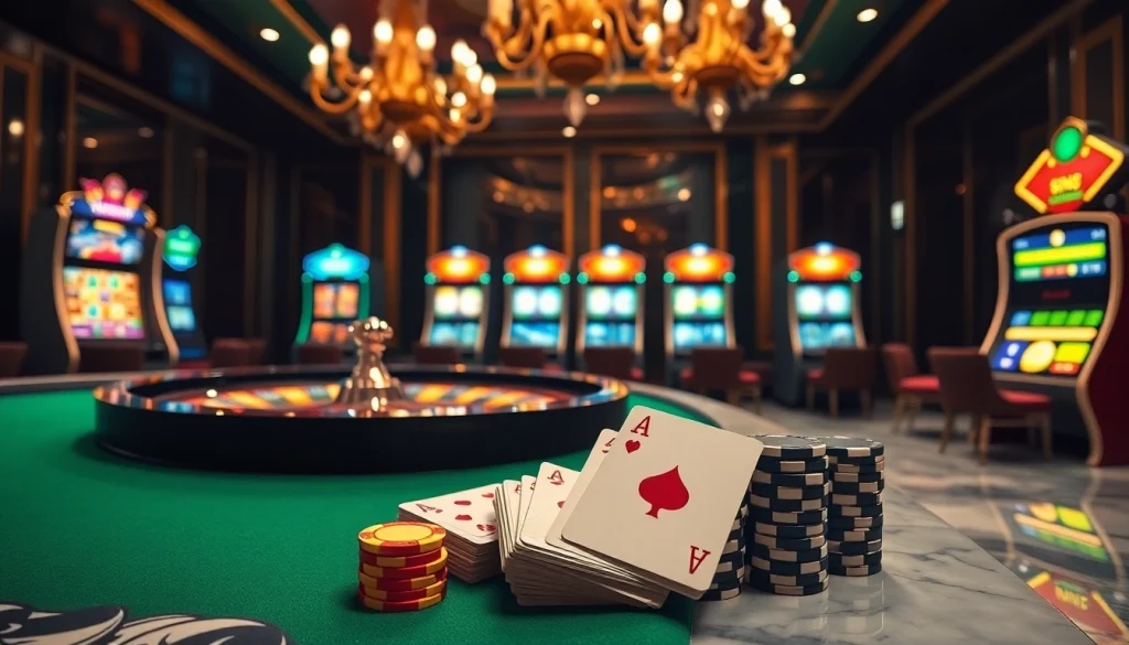 Experience the thrill of shbet là gì with stunning casino visuals showcasing roulette and poker.