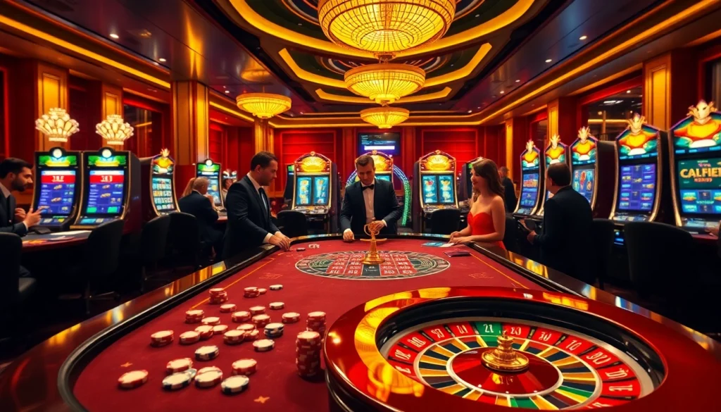Exciting casino gameplay scene highlighting Kjc solutions with vibrant poker action and luxury atmosphere.