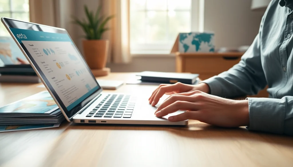Complete esta application with ease and clarity in a bright office environment.