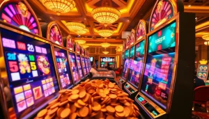 Experience the thrill of Slot Gacor Hari ini with vibrant machines and exciting gameplay in a luxurious casino.