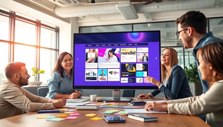 Showcasing fort myers web design professionals collaborating in a bright studio environment.