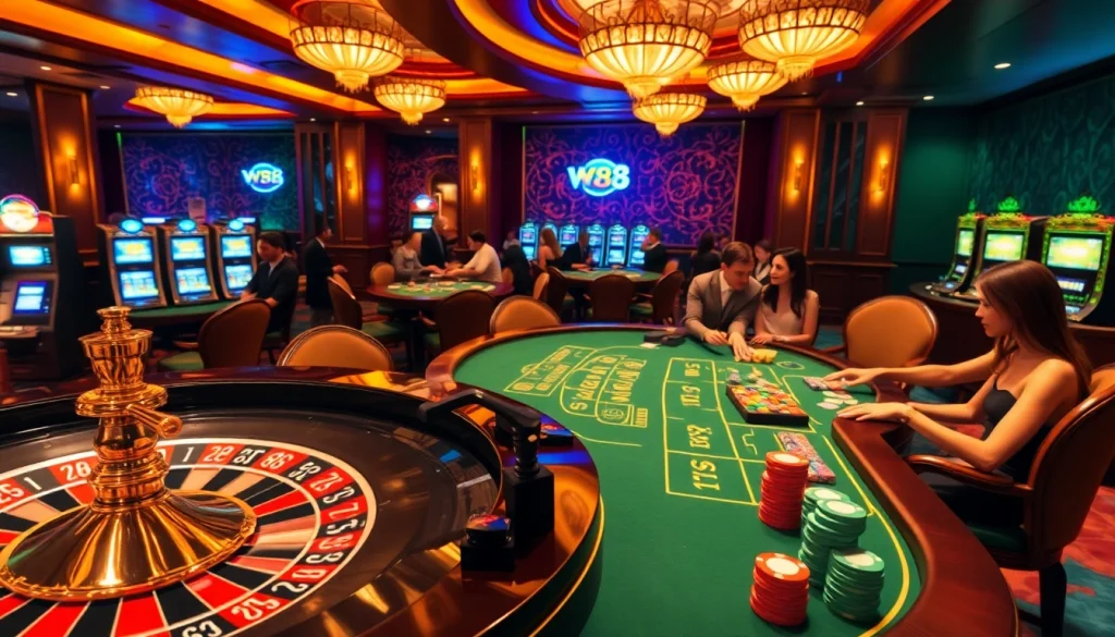Experience the thrill of kèo nhà cái w88 in a vibrant casino setting filled with exciting games.